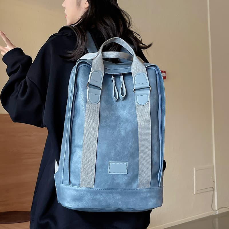 レザーリュック 男性用上質革製シンプル通勤リュックサック ビジネス