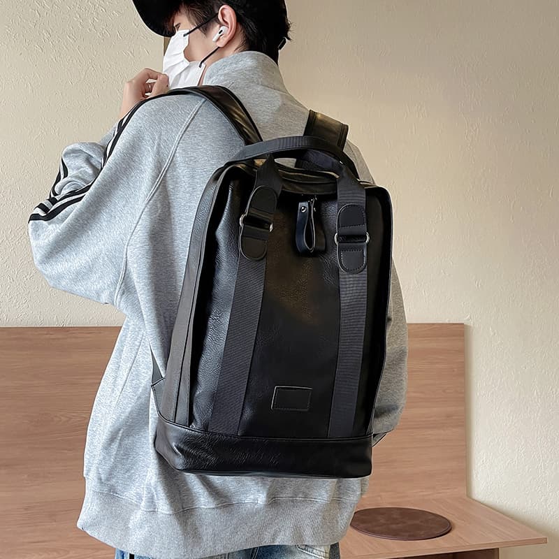 レザーリュック 男性用上質革製シンプル通勤リュックサック ビジネス