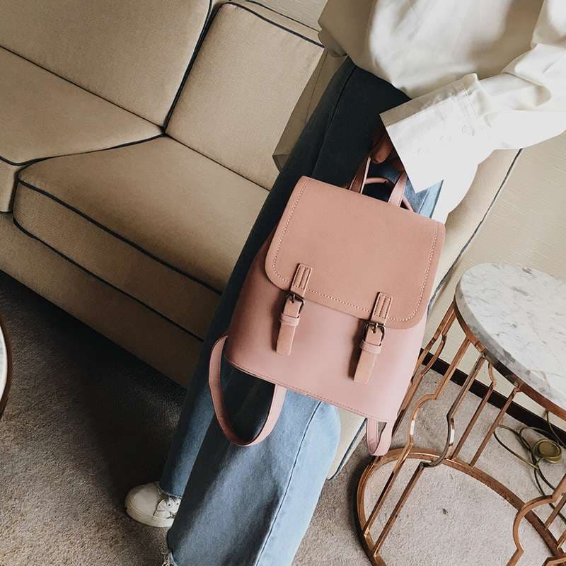 レザーリュック 女性用二段バックル式 ビジネス