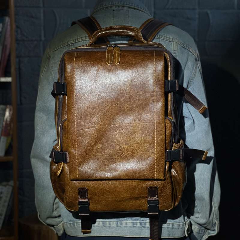 レザーリュック 本革製多機能リュック 高級牛革仕様 ビジネス