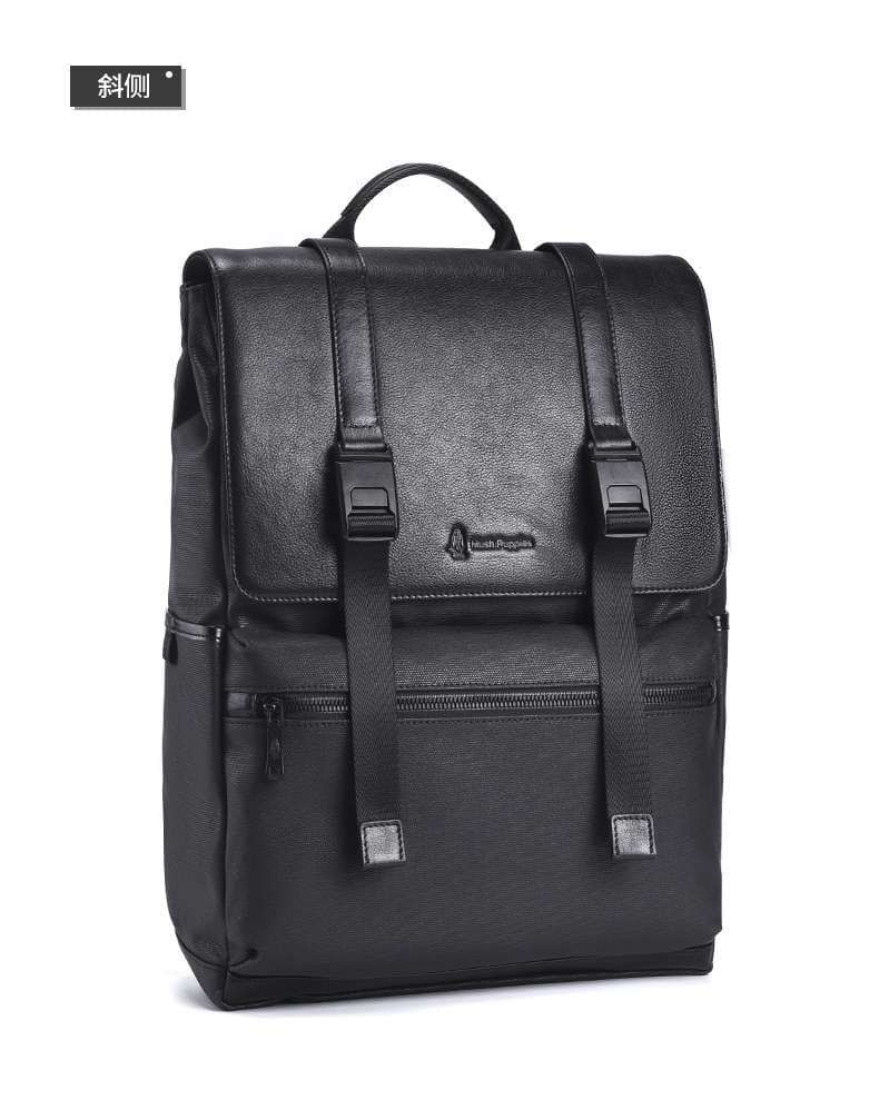 レザーリュック 高級黒革パソコンリュック フラップ式大容量バックパック ビジネス