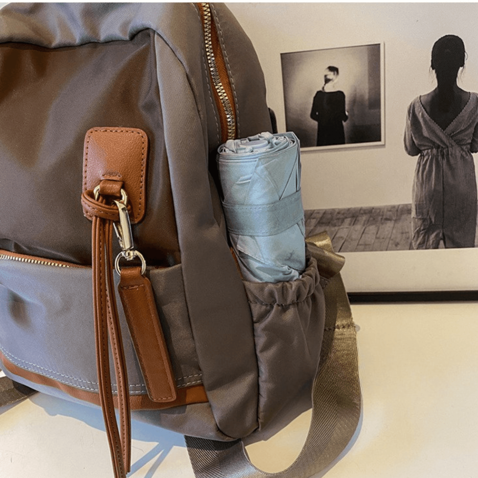 レザーリュック 女性用上品本革装飾通勤背負鞄 ビジネス