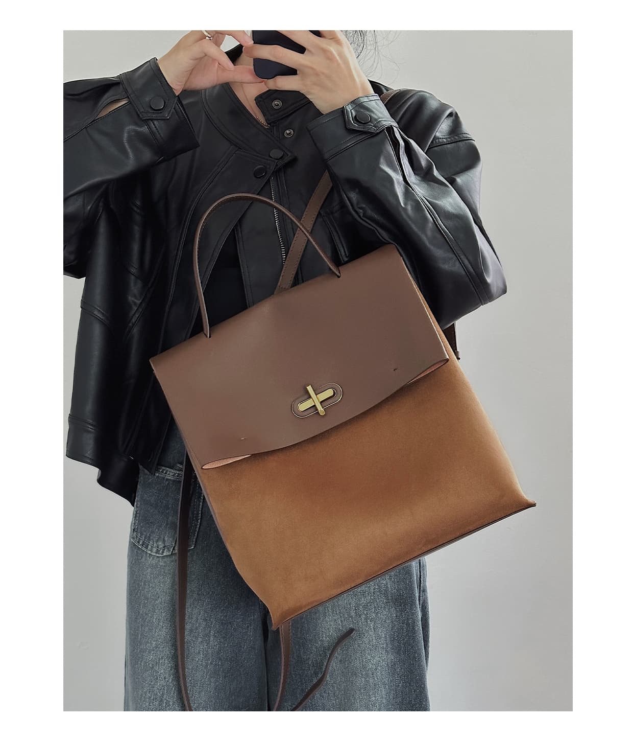 レザーリュック 女性用上質二層構造多機能 ビジネス