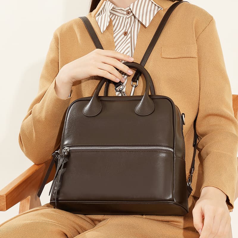 レザーリュック 上品な本革四角型二通り使い ビジネス