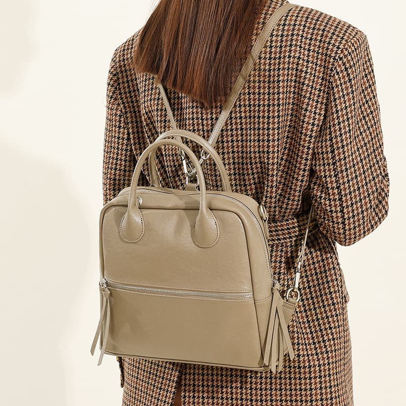 レザーリュック 上品な本革四角型二通り使い ビジネス