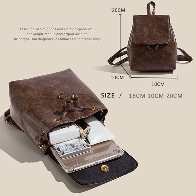 レザーリュック レザー調ミニリュック コンパクト大容量 軽量お出かけバッグ ビジネス