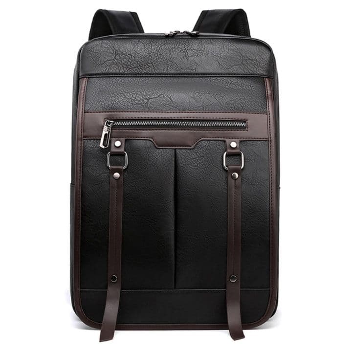 多機能スクエア　通学用PUレザーリュック