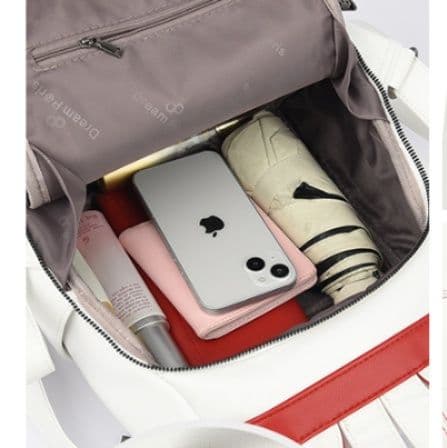 レザーリュック 斜めステッチデザイン　通学