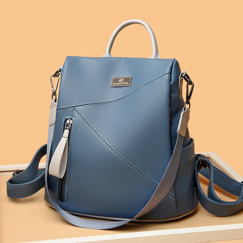 レザーリュック 斜めステッチデザイン　通学