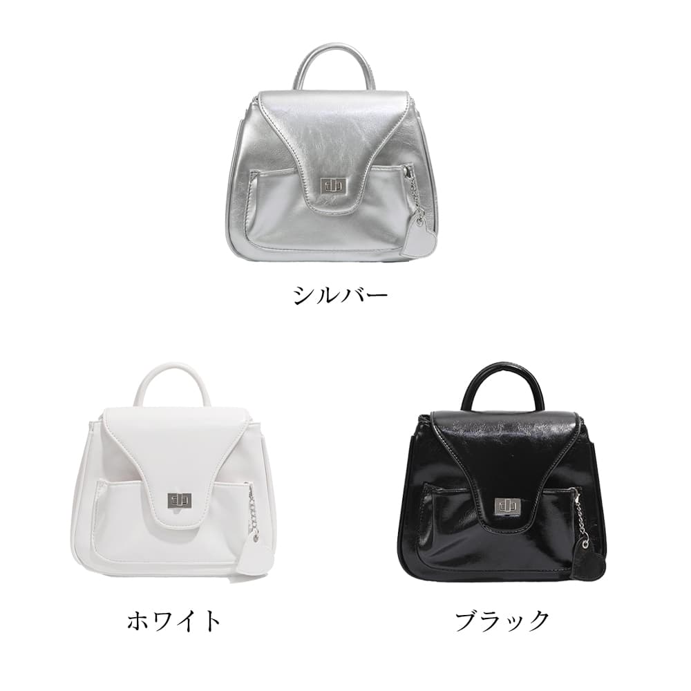 レザーリュック 光沢レザー風スクエアリュック 二通り使い