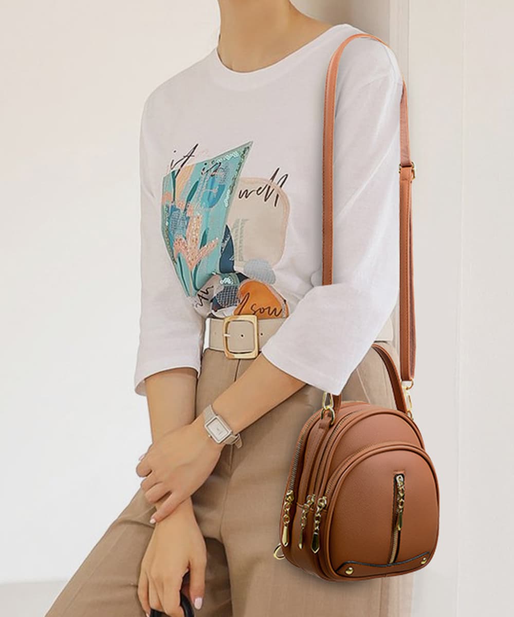 合皮ミニリュック 三通り使い レザーリュック