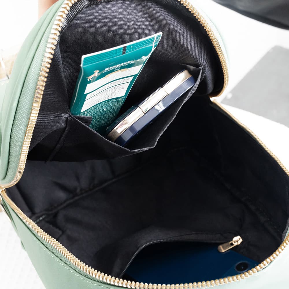 レザーリュック バイカラー配色レザーミニリュック三通り使い