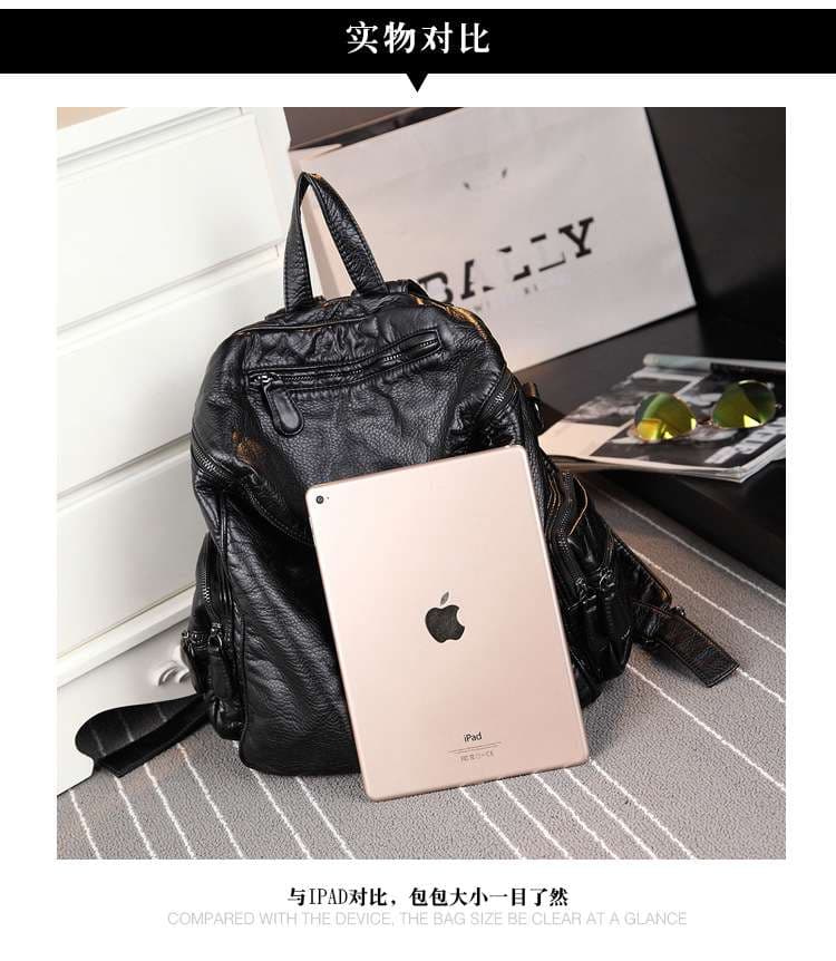 レザーリュック スタッズ装飾本革リュック黒色個性派 ビジネス