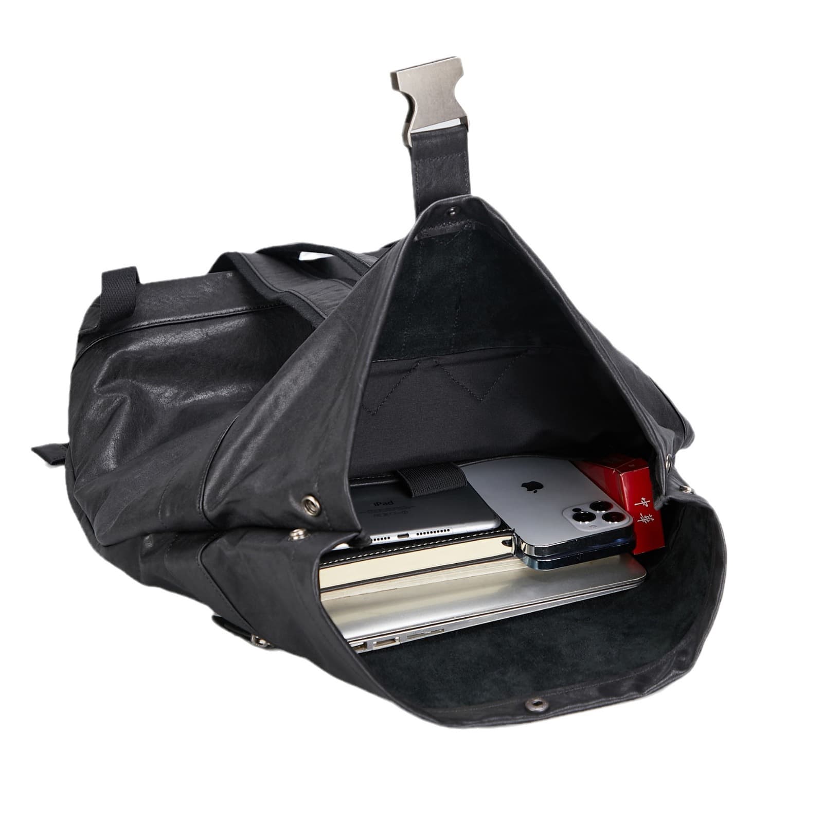 レザーリュック 男性用黒革鞄 洗練された本格ビジネスリュック