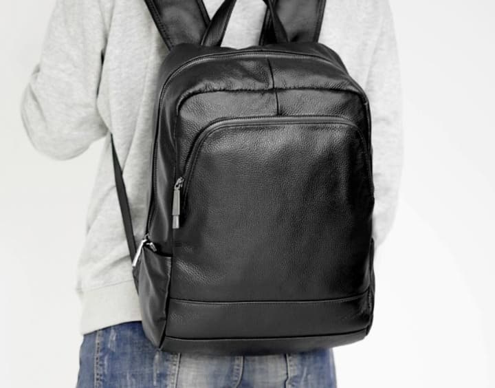 レザーリュック 本革牛革男性用多機能背負い鞄 ビジネス