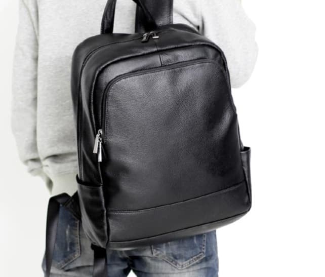 レザーリュック 本革牛革男性用多機能背負い鞄 ビジネス