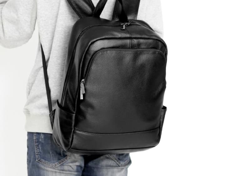 レザーリュック 本革牛革男性用多機能背負い鞄 ビジネス