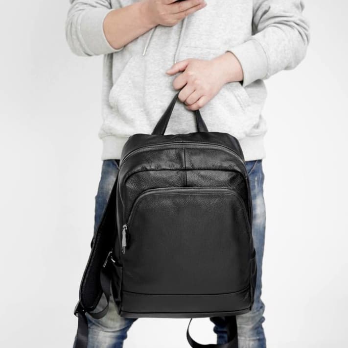 レザーリュック 本革牛革男性用多機能背負い鞄 ビジネス