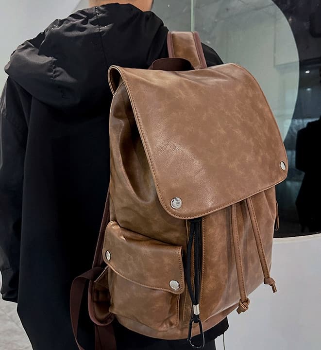 レザーリュック 男性用復古調本革リュックサック ビジネス