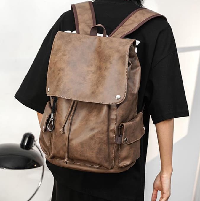 レザーリュック 男性用復古調本革リュックサック ビジネス