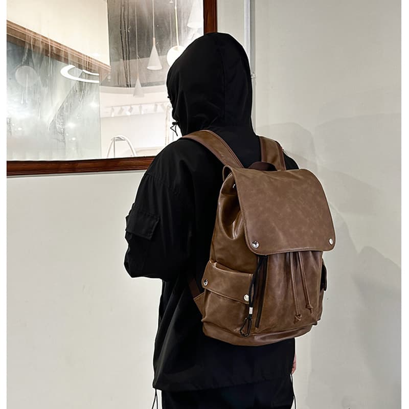 レザーリュック 男性用復古調本革リュックサック ビジネス