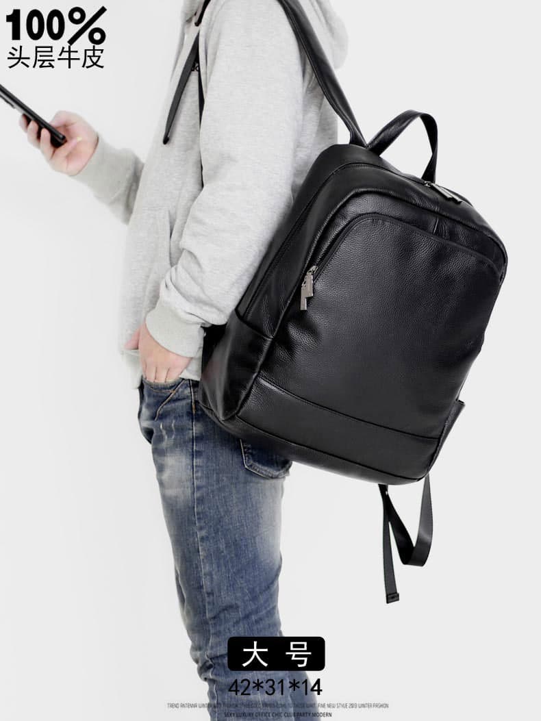 レザーリュック 本革牛革男性用多機能背負い鞄 ビジネス