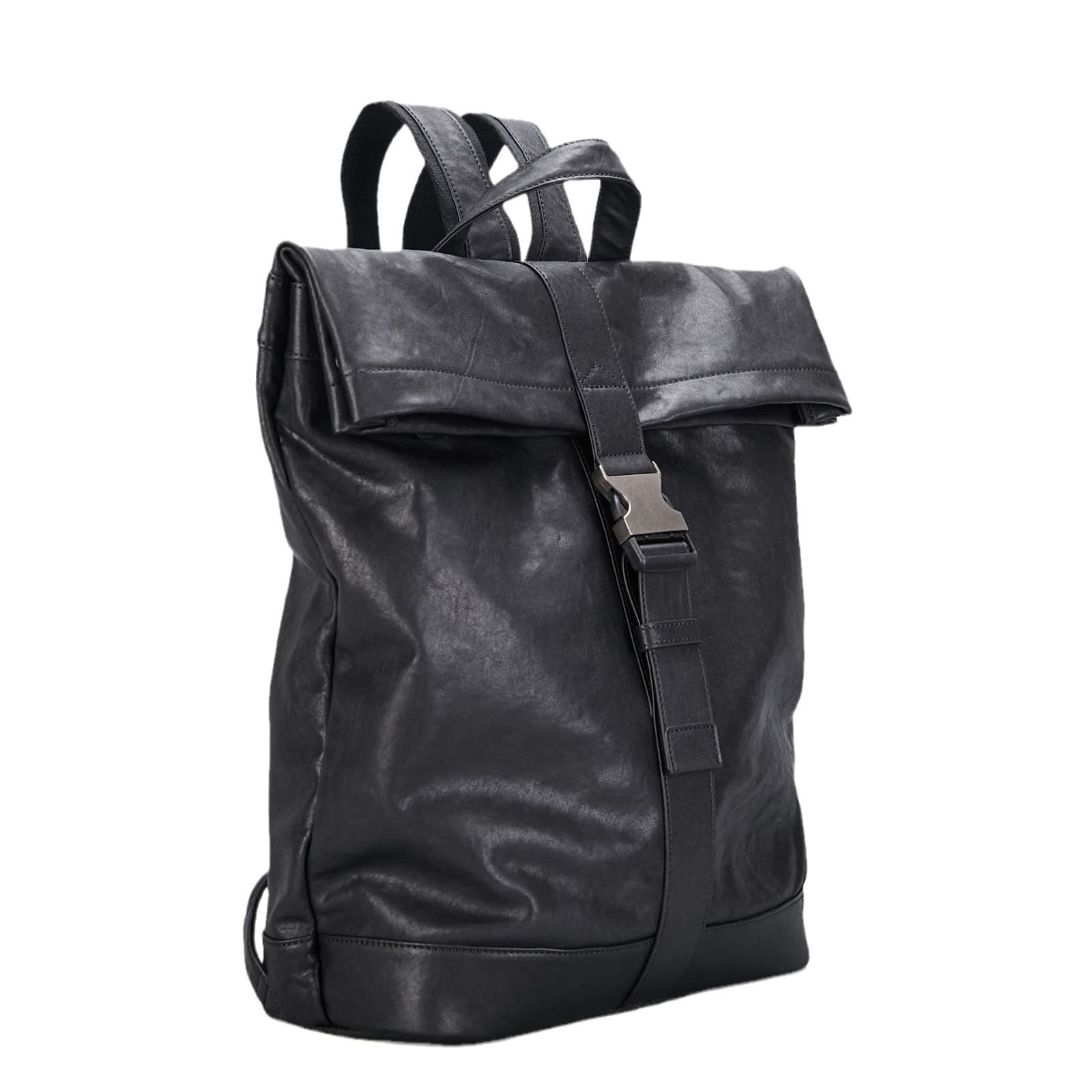 レザーリュック 男性用黒革鞄 洗練された本格ビジネスリュック