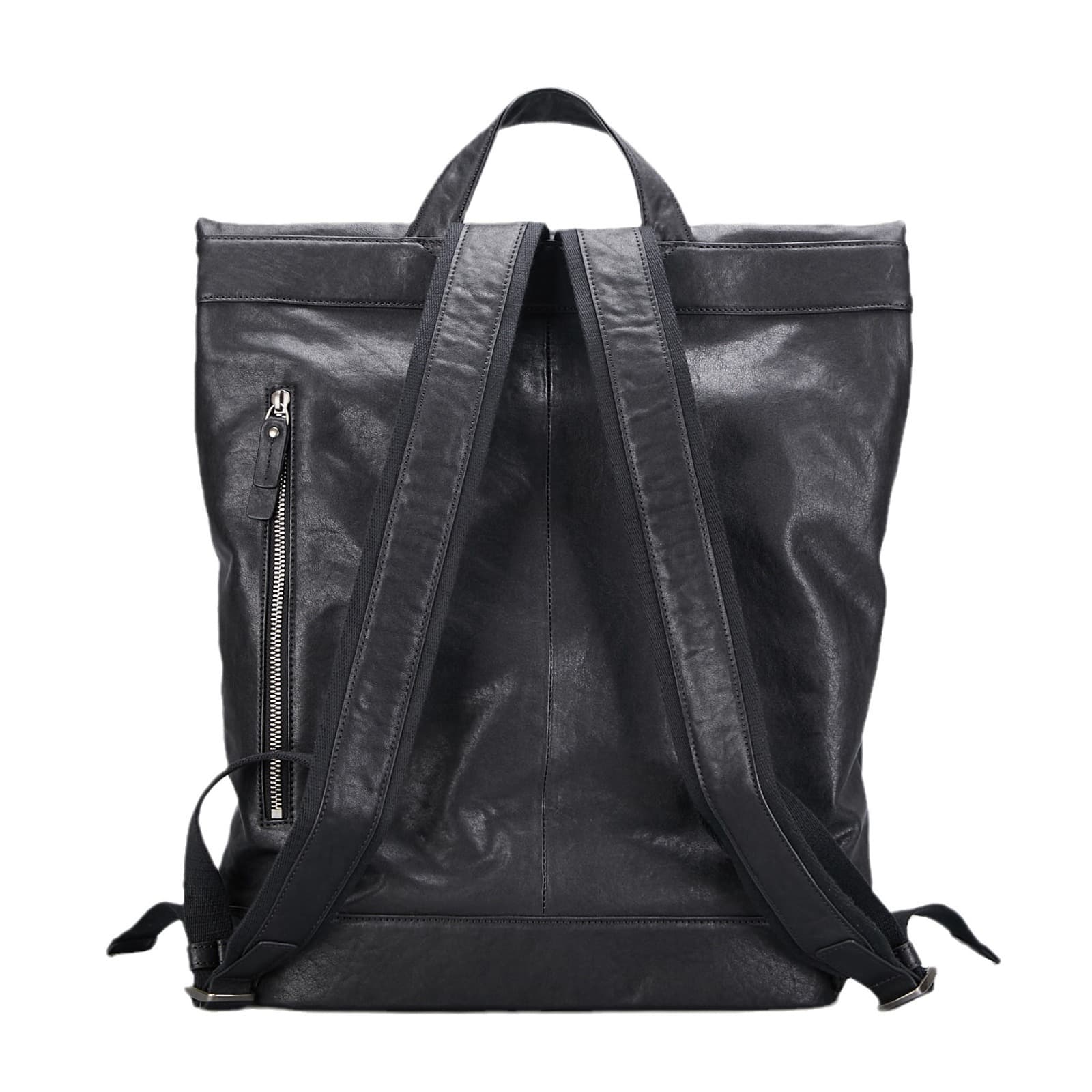 レザーリュック 男性用黒革鞄 洗練された本格ビジネスリュック