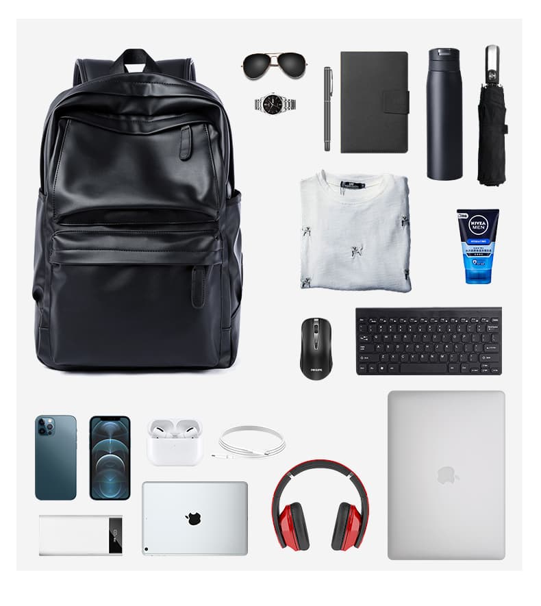 レザーリュック 男性用本革背負い鞄 洗練された多機能型 ビジネス