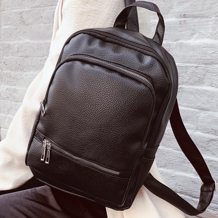 レザーリュック 上質本革レディースリュック黒色多機能収納 ビジネス