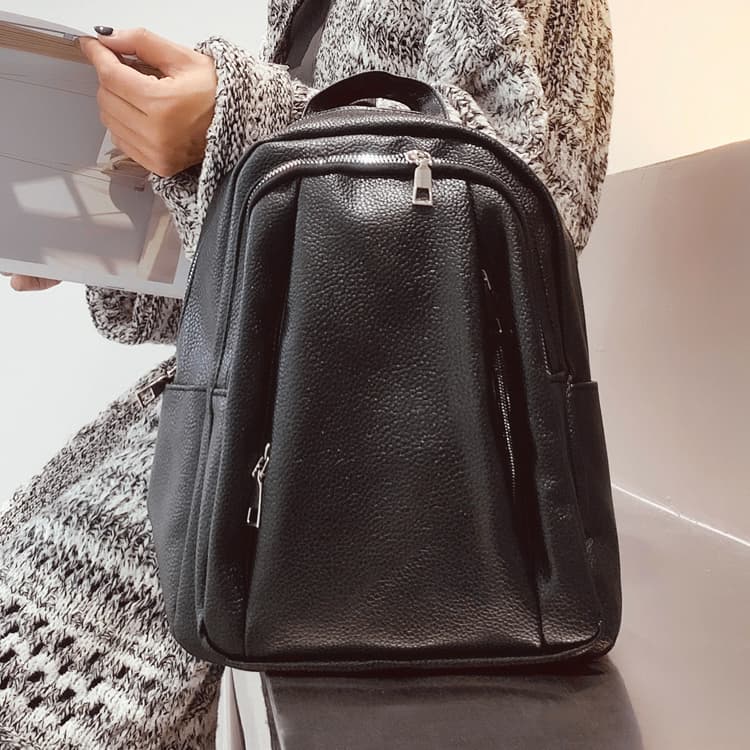 レザーリュック 上質本革レディースリュック黒色多機能収納 ビジネス