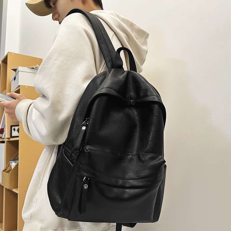 レザーリュック 防水大容量シンプルデザイン 通学