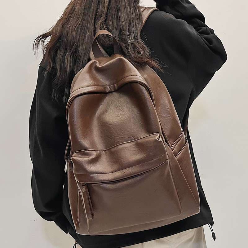 レザーリュック 防水大容量シンプルデザイン 通学