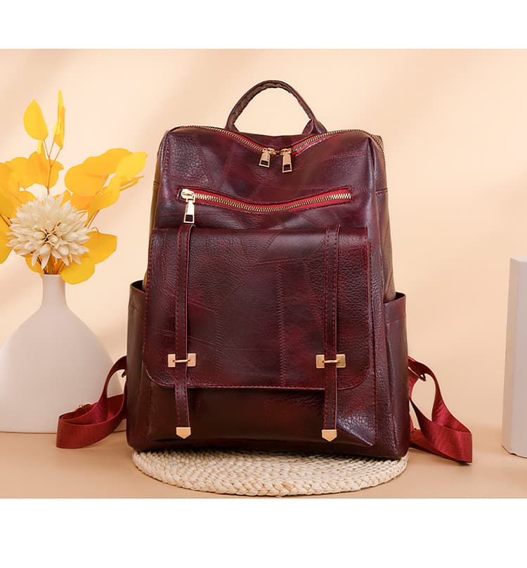 レザーリュック 防水本革調多機能 ビジネス