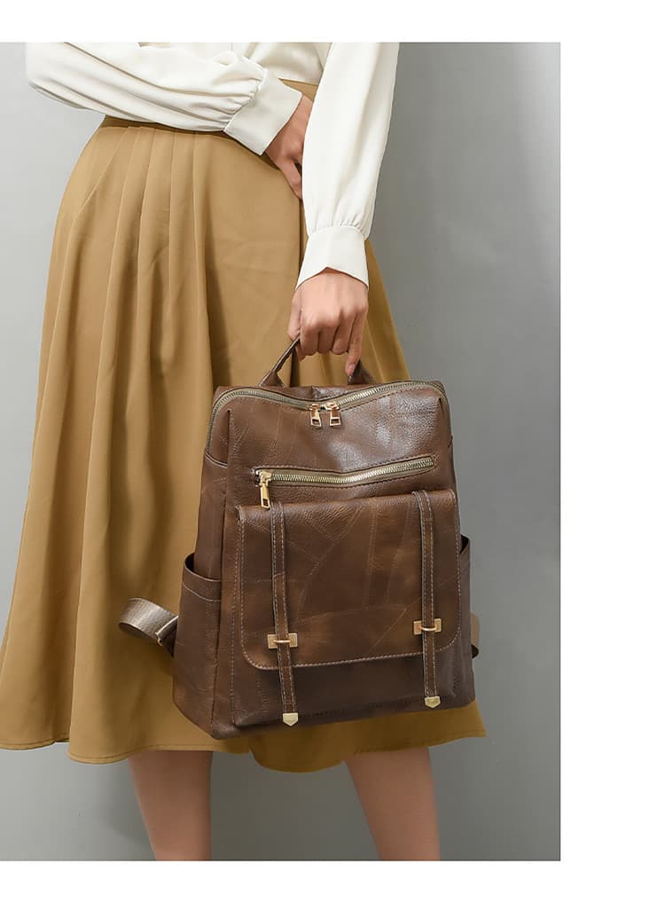 レザーリュック 防水本革調多機能 ビジネス