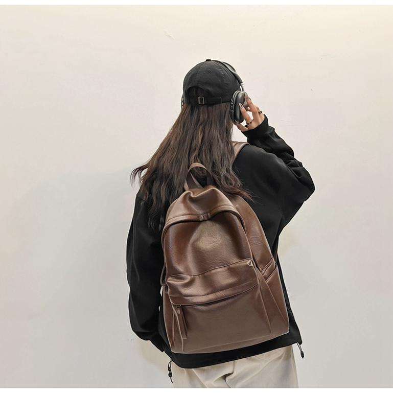 レザーリュック 防水大容量シンプルデザイン 通学